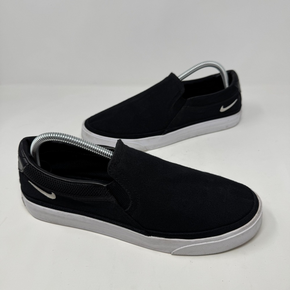 Nike Court Legacy Slip-On Black Canvas Sneakers Shoes CW6540-002 Women's 9.5